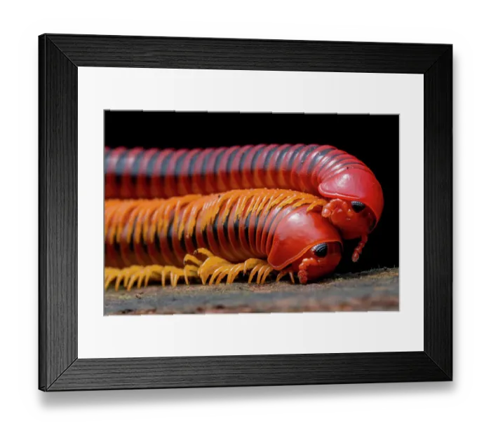 Framed Print : Two Millipedes (Julidae) close up portrait, Mulu, Sarawak, Malaysia Framed Print : Two Millipedes (Julidae) close up portrait, Mulu, Sarawak, Malaysia