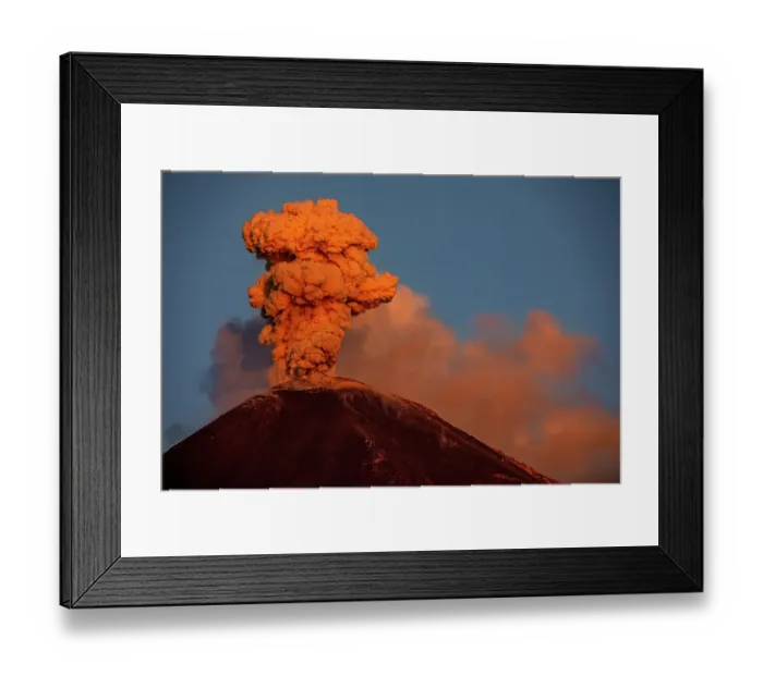 Framed Print : Ash plume erupting from Reventador volcano, El Chaco, Napo, Ecuador. October, 2020 Framed Print : Ash plume erupting from Reventador volcano, El Chaco, Napo, Ecuador. October, 2020