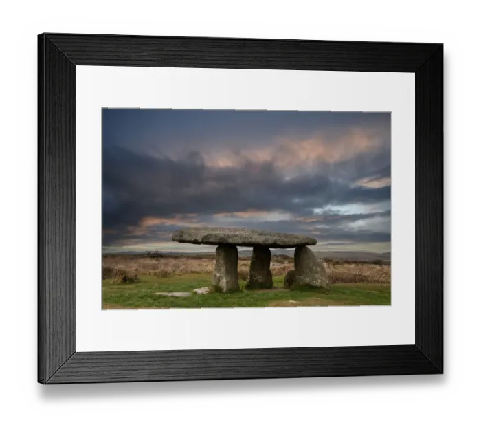 Framed Print : Lanyon Quoit, a Neolithic dolmen / tomb, under a stormy sky, Madron near St Just, Cornwall, England, UK. March, 2022 Framed Print : Lanyon Quoit, a Neolithic dolmen / tomb, under a stormy sky, Madron near St Just, Cornwall, England, UK. March, 2022