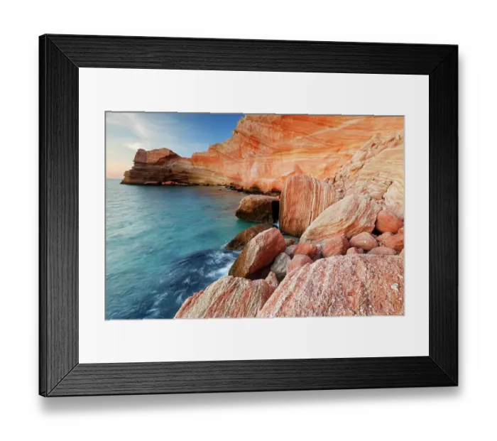 Framed Print : Landscape of island coastline. San Jose Island, Islands of Gulf of California Protected Area, Sea of Cortez, Mexico. September Framed Print : Landscape of island coastline. San Jose Island, Islands of Gulf of California Protected Area, Sea of Cortez, Mexico. September