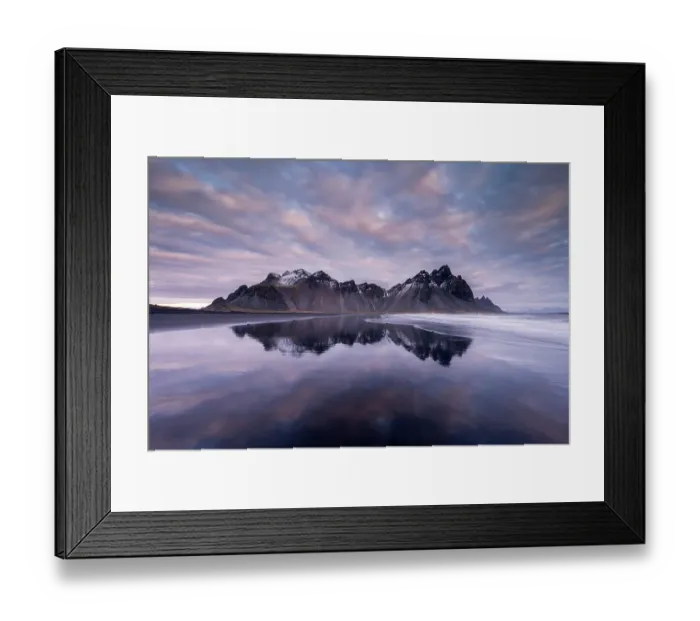 Framed Print : Vestrahorn mountain at dawn, south-east Iceland, Atlantic Ocean. November Framed Print : Vestrahorn mountain at dawn, south-east Iceland, Atlantic Ocean. November