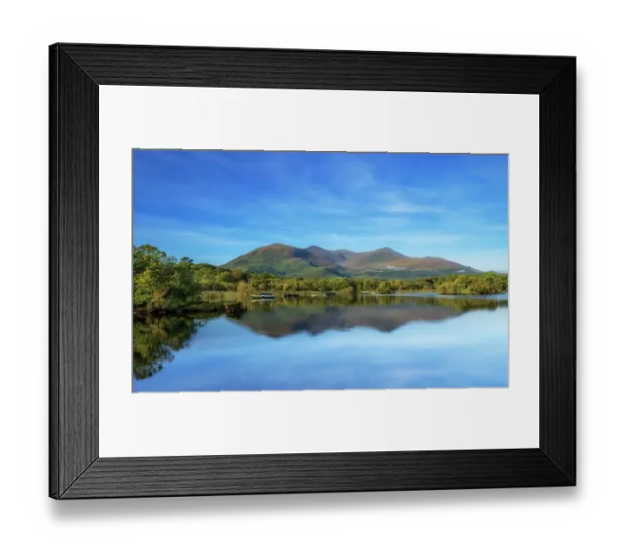 Framed Print : View of Macgillycuddy's Reeks mountain range and Lough Leane from Ross Castle, Killarney, County Kerry, Republic of Ireland. September, 2022 Framed Print : View of Macgillycuddy's Reeks mountain range and Lough Leane from Ross Castle, Killarney, County Kerry, Republic of Ireland. September, 2022