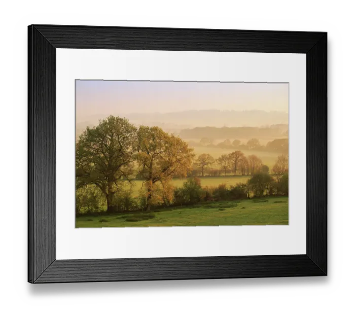 Framed Print : Dawn at Staunton Caundle, Dorset, English countryside, UK England