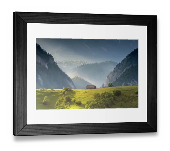 Framed Print : Traditional barn on hilltop in mountain landscape, Magura, Brasov County, Carpathian mountains, Romania. July, 2021 Framed Print : Traditional barn on hilltop in mountain landscape, Magura, Brasov County, Carpathian mountains, Romania. July, 2021