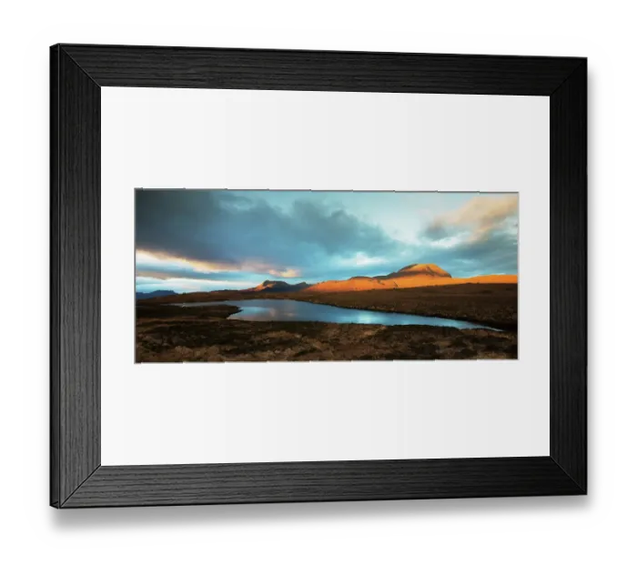 Framed Print : Ben Mor Coigach and Loch Dhonnachaidh in winter, Assynt, Highlands, Scotland, UK, January 2014 Framed Print : Ben Mor Coigach and Loch Dhonnachaidh in winter, Assynt, Highlands, Scotland, UK, January 2014