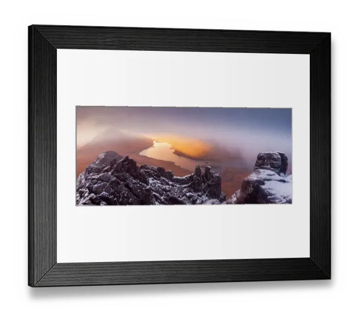Framed Print : Cul Beag and Loch Lurgainn at sunrise from the summit of Stac Pollaidh, Coigach, Highlands, Scotland, UK, November 2013 Framed Print : Cul Beag and Loch Lurgainn at sunrise from the summit of Stac Pollaidh, Coigach, Highlands, Scotland, UK, November 2013
