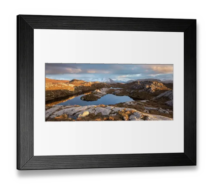 Framed Print : Remote hill lochan with view towards Loch Torridon and Ben Damph, in late winter light, Wester Ross, Scotland, UK, March 2017 Framed Print : Remote hill lochan with view towards Loch Torridon and Ben Damph, in late winter light, Wester Ross, Scotland, UK, March 2017
