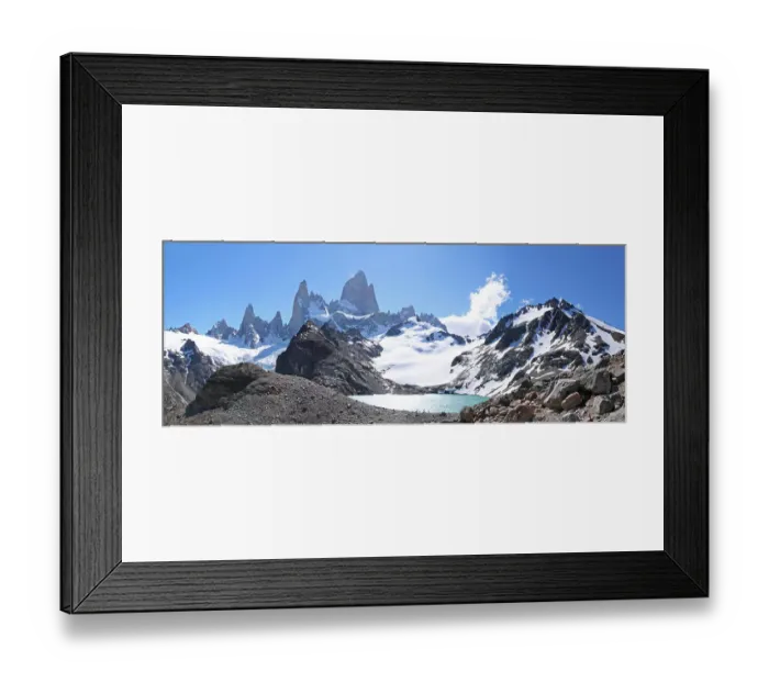 Framed Print : Mt Fitz Roy and Laguna Los Tres, panoramic view, Fitzroy National Park, Argentina Framed Print : Mt Fitz Roy and Laguna Los Tres, panoramic view, Fitzroy National Park, Argentina