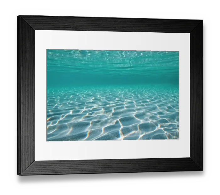 Framed Print : Sunbeams, refracted on a shallow seabed. Alghero, Sardinia, Italy. Mediterranean Sea Framed Print : Sunbeams, refracted on a shallow seabed. Alghero, Sardinia, Italy. Mediterranean Sea