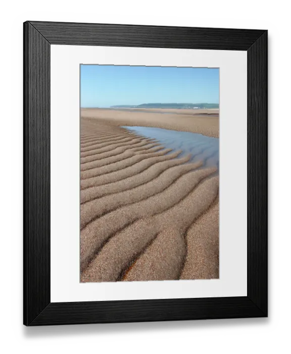 Framed Print : Patterns in sand at low tide, Saunton Sands, Devon, UK Framed Print : Patterns in sand at low tide, Saunton Sands, Devon, UK