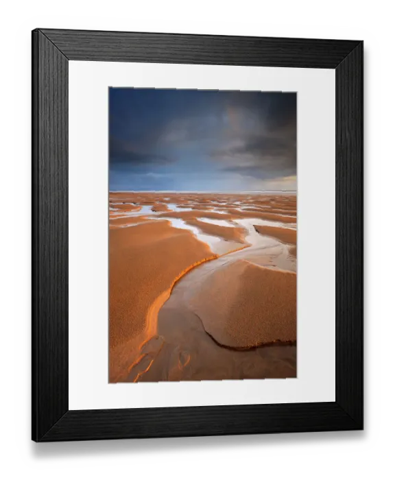 Framed Print : Sandymouth bay at low tide, stormy evening light after heavy rainfall, Cornwall, UK. May 2009 Framed Print : Sandymouth bay at low tide, stormy evening light after heavy rainfall, Cornwall, UK. May 2009