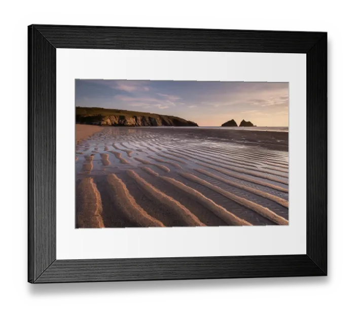 Framed Print : RF- Holywell Bay in evening light and sand ripples, near Newquay, Cornwall, UK. June 2015 Framed Print : RF- Holywell Bay in evening light and sand ripples, near Newquay, Cornwall, UK. June 2015