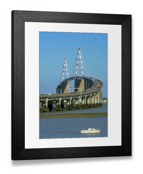 Framed Print : The St-Nazaire Bridge / Le pont de Saint-Nazaire, cable-stayed bridge spanning the Loire River, Loire-Atlantique, France, 2019 Framed Print : The St-Nazaire Bridge / Le pont de Saint-Nazaire, cable-stayed bridge spanning the Loire River, Loire-Atlantique, France, 2019