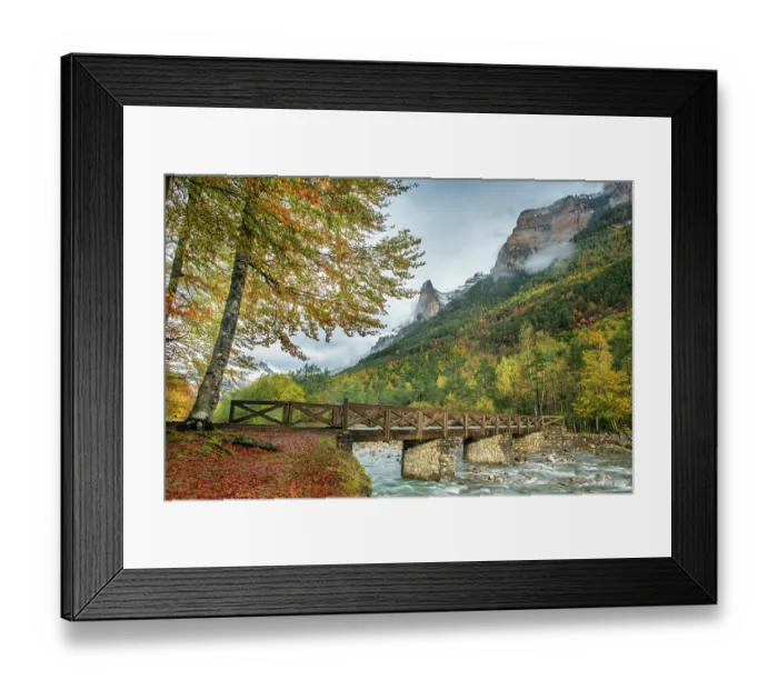 Framed Print : River Arazas from Hunter's Bridge, Valle De Ordesa, Ordesa National Park, Spain. October 2019 Framed Print : River Arazas from Hunter's Bridge, Valle De Ordesa, Ordesa National Park, Spain. October 2019