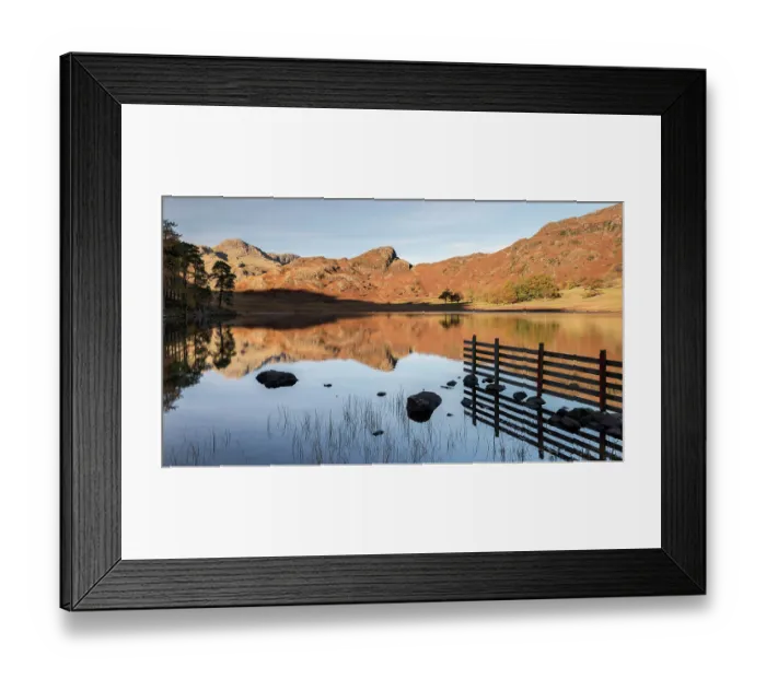 Framed Print : Blea Tarn, evening light and reflections in autumn, Cumbria, The Lake District, UK. November 2016 Framed Print : Blea Tarn, evening light and reflections in autumn, Cumbria, The Lake District, UK. November 2016
