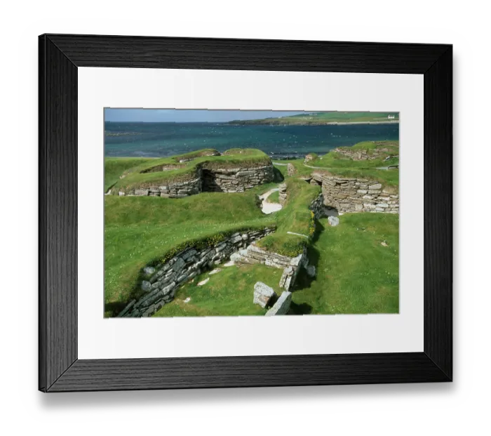 Framed Print : Skara Brae neolithic village remains on the coast, Sandwick, Orkney, Scotland, UK Framed Print : Skara Brae neolithic village remains on the coast, Sandwick, Orkney, Scotland, UK