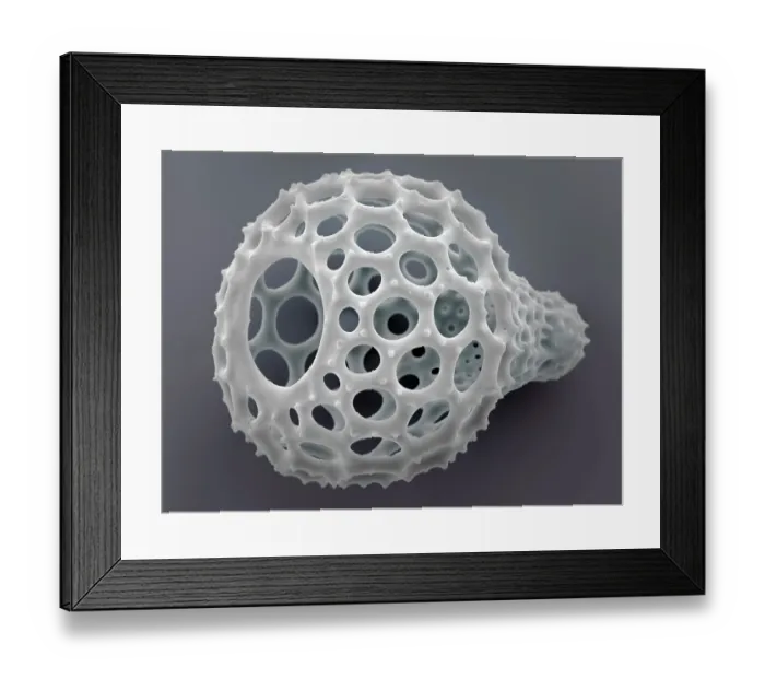 Framed Print : Radiolarian (Eucyrtidium ampulla) skeleton. Radiolaria are protozoa, single-celled eukaryotes, typically 0.1mm - 0.2mm across. They form part of the zooplankton in the oceans Framed Print : Radiolarian (Eucyrtidium ampulla) skeleton. Radiolaria are protozoa, single-celled eukaryotes, typically 0.1mm - 0.2mm across. They form part of the zooplankton in the oceans
