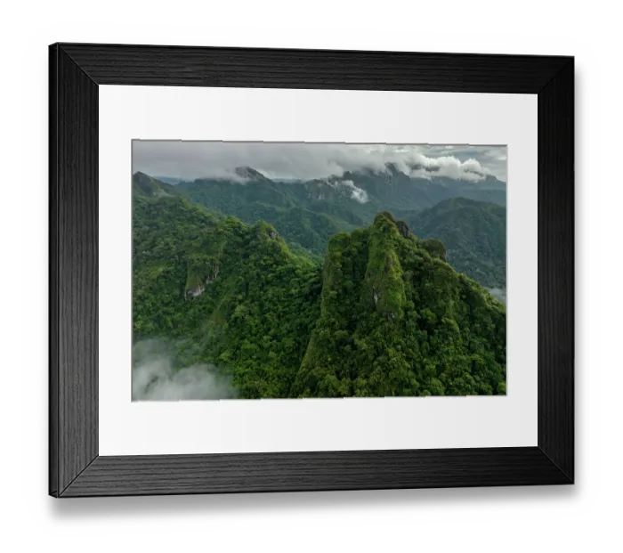 Framed Print : Aerial view of forest covered mountains and low cloud in Namosi Province on Fiji's largest island, Viti Levu, Fiji. June, 2023 Framed Print : Aerial view of forest covered mountains and low cloud in Namosi Province on Fiji's largest island, Viti Levu, Fiji. June, 2023