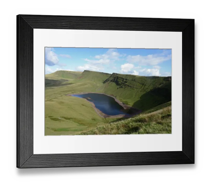 Framed Print : Llyn y Fan Fach and Bannau Sir Gaer, Black Mountains, Brecon Beacons National Park, Carmarthenshire, Wales, UK. September, 2018 Framed Print : Llyn y Fan Fach and Bannau Sir Gaer, Black Mountains, Brecon Beacons National Park, Carmarthenshire, Wales, UK. September, 2018