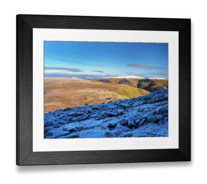 Framed Print : Helvellyn range as seen from High Raise, Lake District, Cumbria UK, December, 2022 Framed Print : Helvellyn range as seen from High Raise, Lake District, Cumbria UK, December, 2022