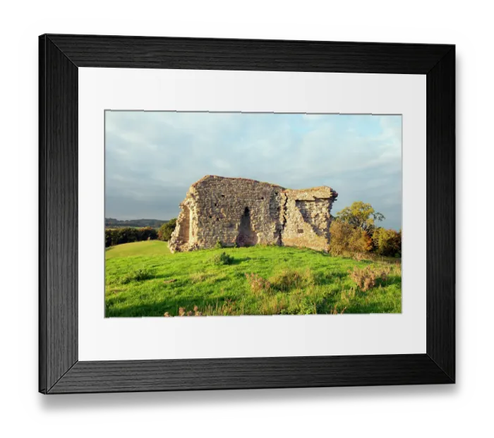 Framed Print : Ruins of Shell Keep of Kilpeck Castle, Herefordshire, England, UK, October 2015. Castle built in medieval era Framed Print : Ruins of Shell Keep of Kilpeck Castle, Herefordshire, England, UK, October 2015. Castle built in medieval era