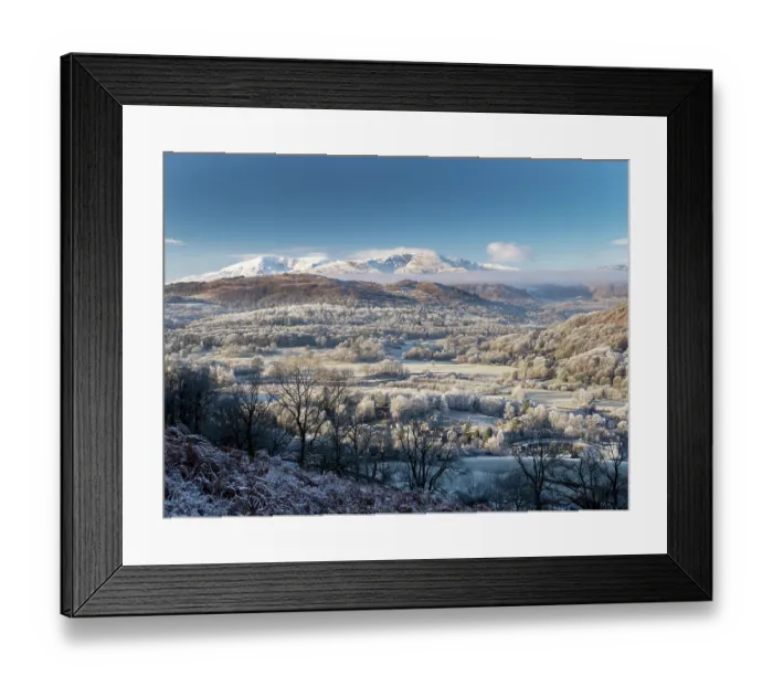 Framed Print : View looking towards the Coniston fells from Wansfell in winter, Lake District, Cumbria, UK. December, 2022 Framed Print : View looking towards the Coniston fells from Wansfell in winter, Lake District, Cumbria, UK. December, 2022