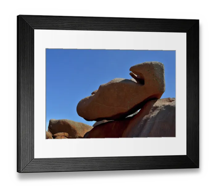 Framed Print : Pink granite rock formation, Perros Guirec, Cotes d'Armor, Brittany, France. May, 2023 Framed Print : Pink granite rock formation, Perros Guirec, Cotes d'Armor, Brittany, France. May, 2023