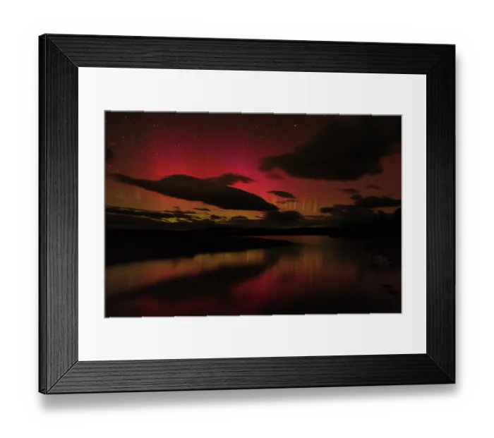 Framed Print : Aurora australis in the night sky, reflecting on Lake Tekapo, New Zealand's 'Night Sky Reserve', South Island, New Zealand. February, 2023 Framed Print : Aurora australis in the night sky, reflecting on Lake Tekapo, New Zealand's 'Night Sky Reserve', South Island, New Zealand. February, 2023