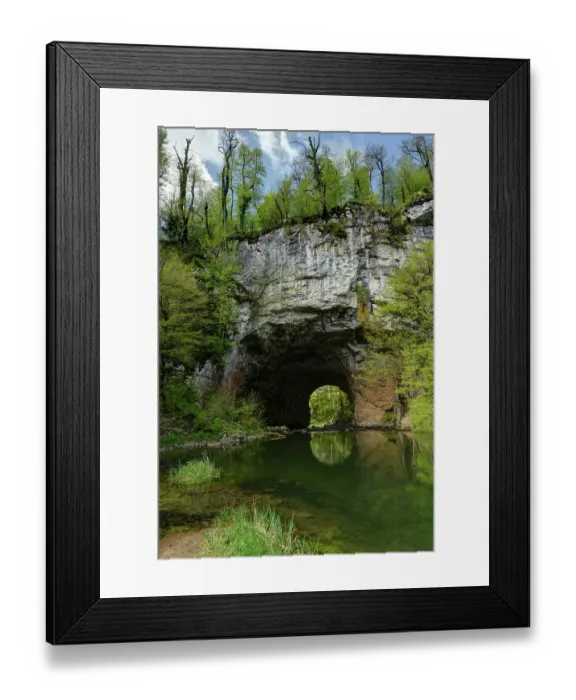 Framed Print : River under natural stone arch in karst landscape, Rakov Skocjan, Notranjskiu Regijski Park, Slovenia. May, 2023 Framed Print : River under natural stone arch in karst landscape, Rakov Skocjan, Notranjskiu Regijski Park, Slovenia. May, 2023