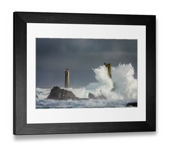 Framed Print : Autumn storm waves smashing against Nividic Lighthouse on Ouessant Island, Brittany France. October, 2023 Framed Print : Autumn storm waves smashing against Nividic Lighthouse on Ouessant Island, Brittany France. October, 2023