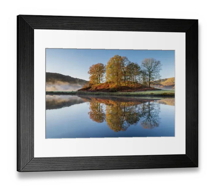 Framed Print : The River Brathay on a misty morning with autumnal trees reflecting in river, near Ambleside, The Lake District, Cumbria, UK. November, 2023 Framed Print : The River Brathay on a misty morning with autumnal trees reflecting in river, near Ambleside, The Lake District, Cumbria, UK. November, 2023