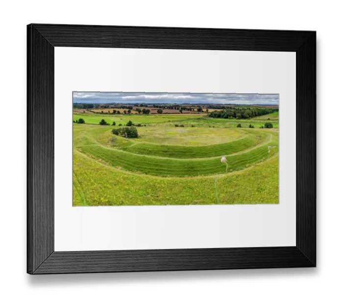 Framed Print : View of Warham camp Iron Age fort, Wells-next-the-Sea, Norfolk, England, UK. August, 2021 Framed Print : View of Warham camp Iron Age fort, Wells-next-the-Sea, Norfolk, England, UK. August, 2021