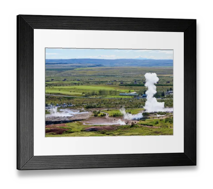 Framed Print : Aerial view of Strokkur Geyser erupting, Geysir, Selfoss, Iceland. September, 2023 Framed Print : Aerial view of Strokkur Geyser erupting, Geysir, Selfoss, Iceland. September, 2023