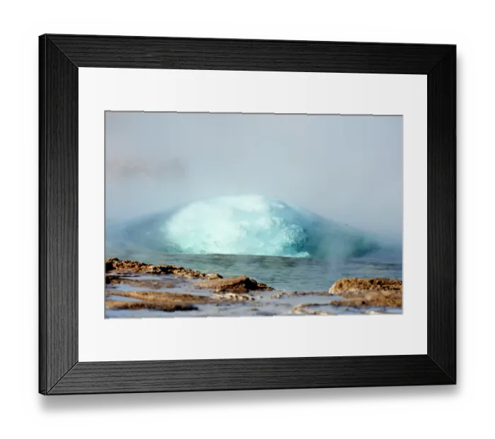 Framed Print : Strokkur Geyser erupting. Air bubbles bloat the expanding top of the Geyser just before it erupts. This geyser erupts every 4 to 8 minutes. Geysir, Selfoss, Iceland Framed Print : Strokkur Geyser erupting. Air bubbles bloat the expanding top of the Geyser just before it erupts. This geyser erupts every 4 to 8 minutes. Geysir, Selfoss, Iceland