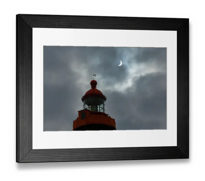 Framed Print : Solar eclipse in a cloudy sky above the lighthouse at Pointe Saint-Mathieu, Plougonvelin, Finistere, France. 20th March 2015 Framed Print : Solar eclipse in a cloudy sky above the lighthouse at Pointe Saint-Mathieu, Plougonvelin, Finistere, France. 20th March 2015