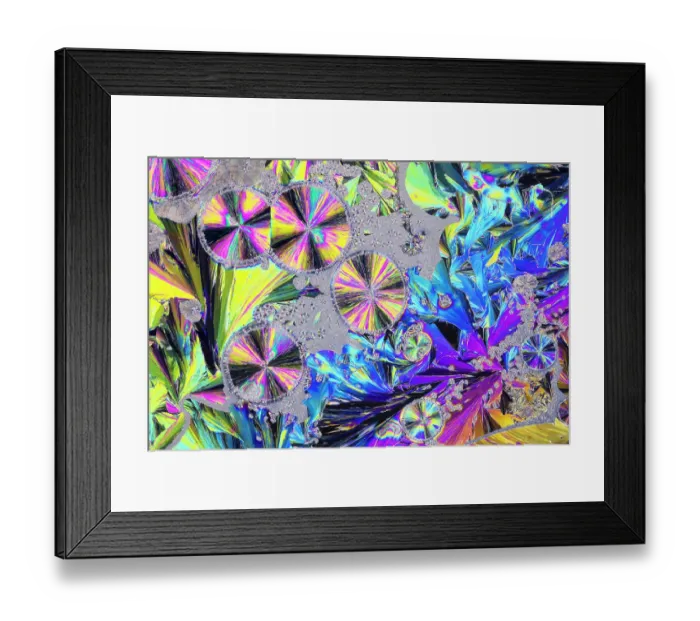 Framed Print : Salicine (Molecular Formula C17H20N2O) an antique microscope slide, photographed under cross polarised light Framed Print : Salicine (Molecular Formula C17H20N2O) an antique microscope slide, photographed under cross polarised light