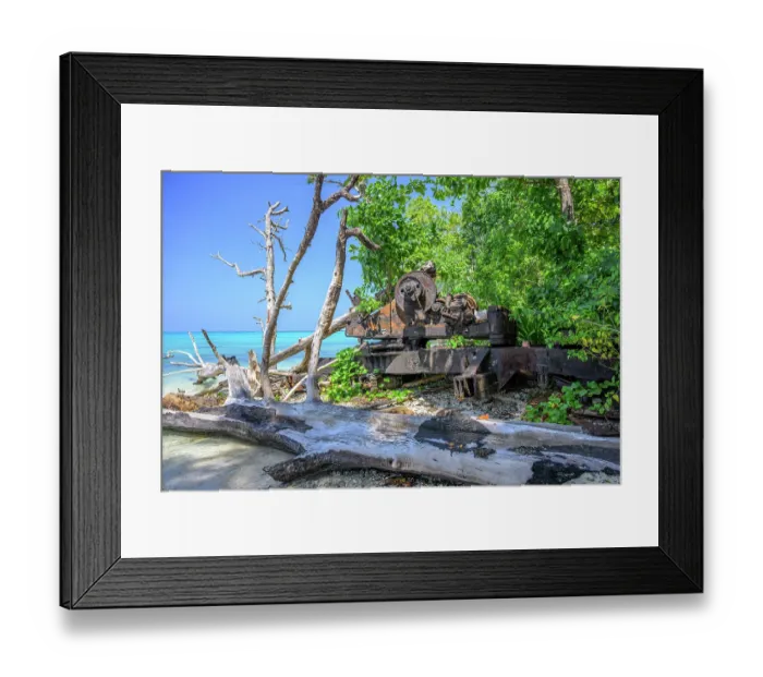 Framed Print : Rusty remains of a large WW2 gun on the beach, Emirau Island, New Ireland Province, Papua New Guinea. December, 2023 Framed Print : Rusty remains of a large WW2 gun on the beach, Emirau Island, New Ireland Province, Papua New Guinea. December, 2023