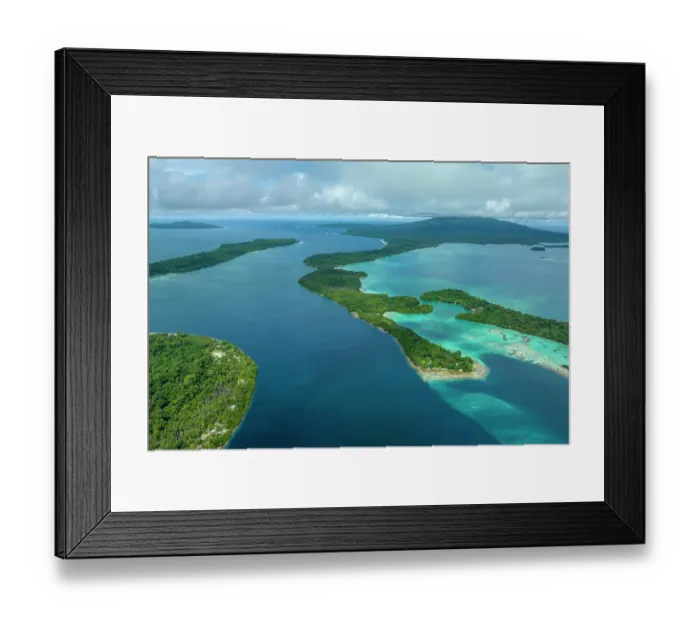 Framed Print : Aerial view of a part of the Marovo lagoon, the largest saltwater lagoon in the world, Western Province, Solomon Islands. July, 2023 Framed Print : Aerial view of a part of the Marovo lagoon, the largest saltwater lagoon in the world, Western Province, Solomon Islands. July, 2023