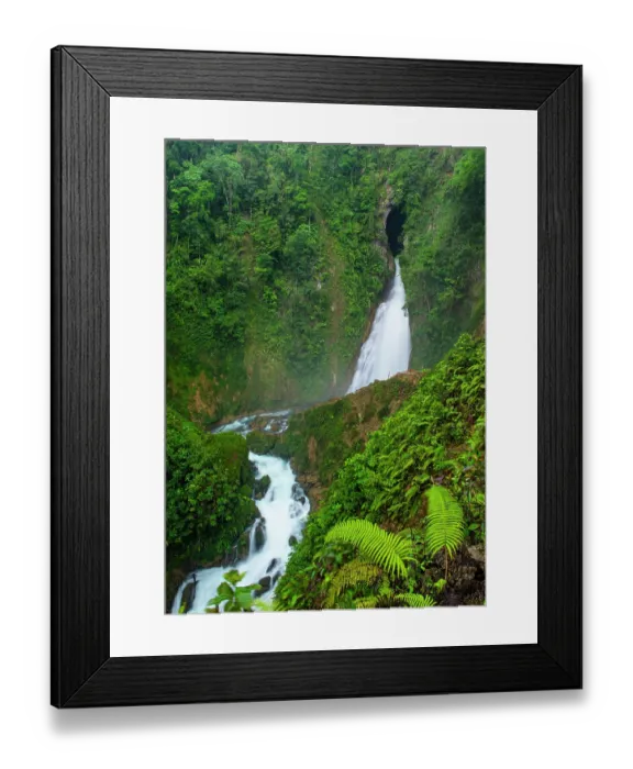 Framed Print : Waterfall in tropical, humid forest, Finca Sacmoc, Alta Verapaz, Guatemala. May, 2023 Framed Print : Waterfall in tropical, humid forest, Finca Sacmoc, Alta Verapaz, Guatemala. May, 2023