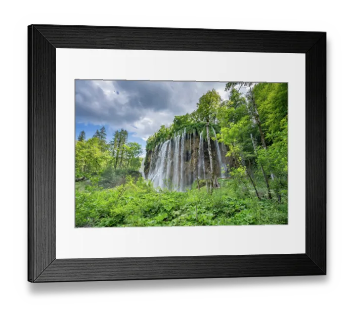 Framed Print : Waterfall surrounded by forest, Plitvice Lakes National Park, Croatia. August, 2023 Framed Print : Waterfall surrounded by forest, Plitvice Lakes National Park, Croatia. August, 2023