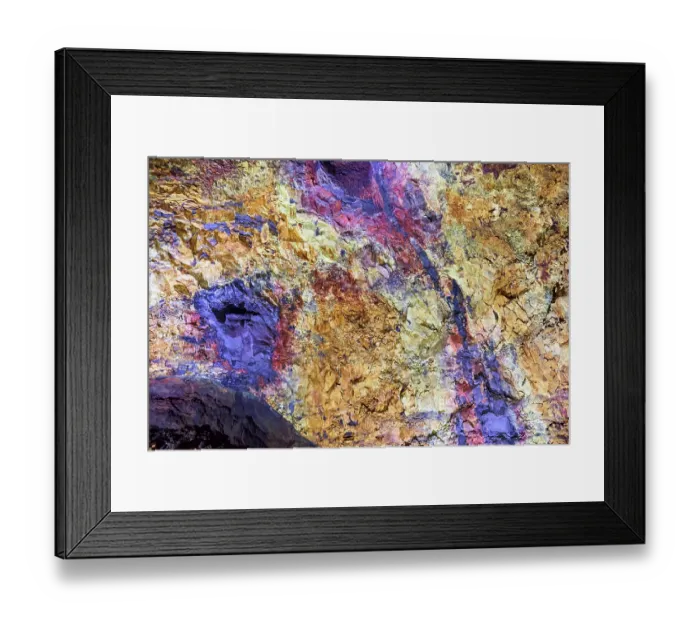 Framed Print : Coloured rocks inside the magma chamber of the dormant Thrihnukagigur volcano. Yellow is sulfur oxide, grey and black is basalt rock and green is copper Framed Print : Coloured rocks inside the magma chamber of the dormant Thrihnukagigur volcano. Yellow is sulfur oxide, grey and black is basalt rock and green is copper