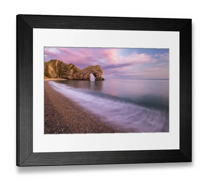 Framed Print : Durdle Door rock arch at sunset, Jurassic Coast, nr. Lulworth, Dorset, England, UK. April, 2023 Framed Print : Durdle Door rock arch at sunset, Jurassic Coast, nr. Lulworth, Dorset, England, UK. April, 2023