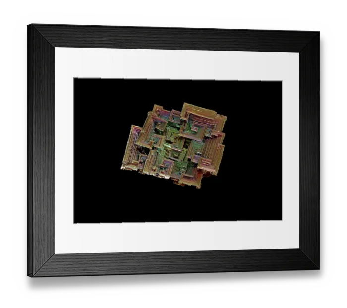 Framed Print : Bismuth, Bi, chemical element, atomic number 83, a post-transition metal, laboratory grown Framed Print : Bismuth, Bi, chemical element, atomic number 83, a post-transition metal, laboratory grown
