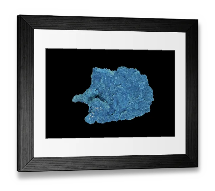 Framed Print : Shattuckite, Cu5(SiO3)4(OH)2, basic copper silicate, a relatively rare copper mineral, Katanga province, Democratic Republic of Congo