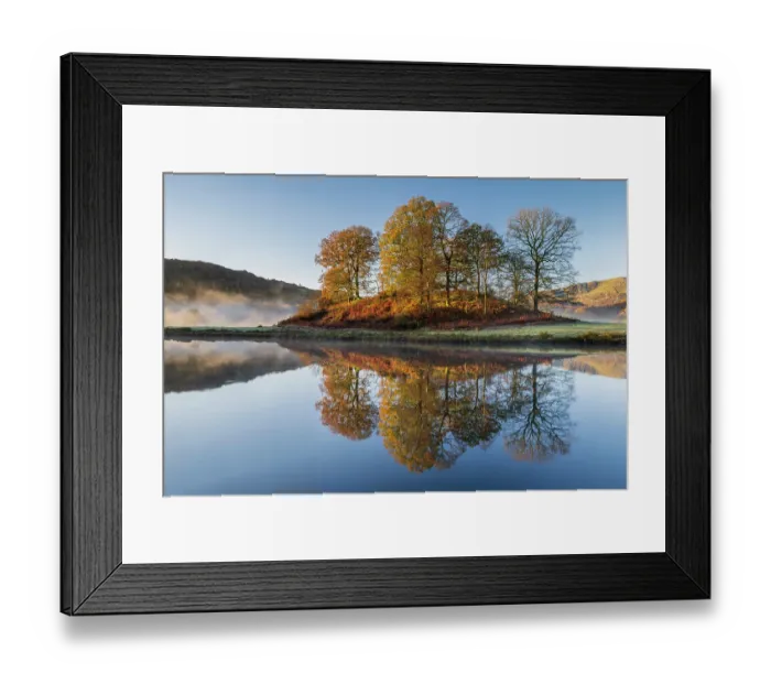 Framed Print : The River Brathay on a misty morning with autumnal trees reflecting in the water, near Ambleside, The Lake District, Cumbria, England, UK. November, 2023 Framed Print : The River Brathay on a misty morning with autumnal trees reflecting in the water, near Ambleside, The Lake District, Cumbria, England, UK. November, 2023