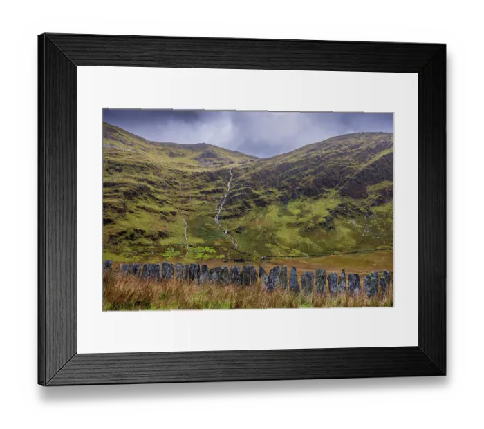 Framed Print : Traditonal slate sheep fence, UNESCO World Heritage Site, Snowdonia / Eryri National Park, Blaenau Ffestiniog, Gwynedd, Wales, UK. October, 2022 Framed Print : Traditonal slate sheep fence, UNESCO World Heritage Site, Snowdonia / Eryri National Park, Blaenau Ffestiniog, Gwynedd, Wales, UK. October, 2022