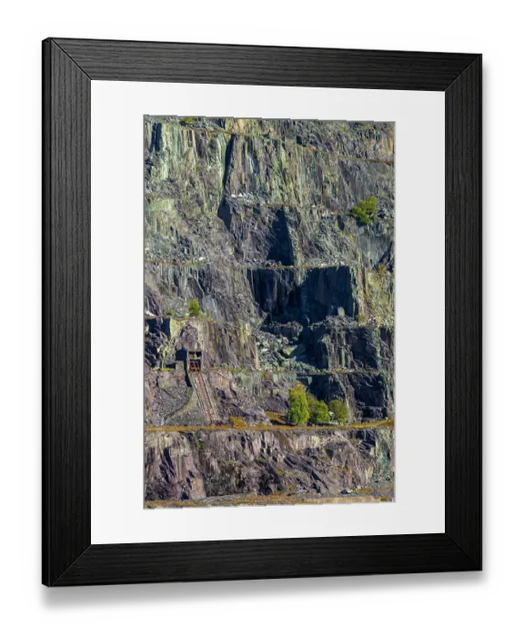 Framed Print : Gallery workings and inclines at Dinorwig Quarry, a disused slate quarry, UNESCO World Heritage Site, Snowdonia / Eryri National Park, Llanberis, Wales, UK. October, 2022 Framed Print : Gallery workings and inclines at Dinorwig Quarry, a disused slate quarry, UNESCO World Heritage Site, Snowdonia / Eryri National Park, Llanberis, Wales, UK. October, 2022