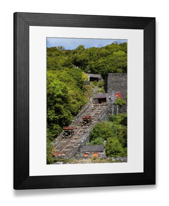 Framed Print : Wagons on a tramway powered by gravity at Vivian Quarry, UNESCO World Heritage Site, Snowdonia / Eryri National Park, Llanerbis, Wales, UK. October, 2022 Framed Print : Wagons on a tramway powered by gravity at Vivian Quarry, UNESCO World Heritage Site, Snowdonia / Eryri National Park, Llanerbis, Wales, UK. October, 2022