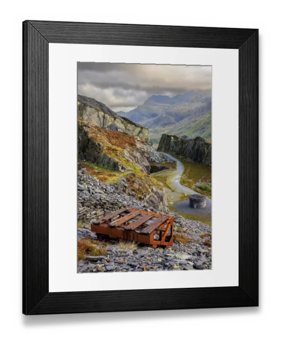 Framed Print : View over Dinorwig Quarry, a disused slate quarry, UNESCO World Heritage Site, Snowdonia / Eryri National Park, Llanberis, Wales, UK. October, 2022 Framed Print : View over Dinorwig Quarry, a disused slate quarry, UNESCO World Heritage Site, Snowdonia / Eryri National Park, Llanberis, Wales, UK. October, 2022