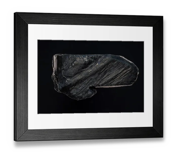 Framed Print : Whitby jet, a lignite coal, the lowest rank of coal, a mineraloid gemstone derived from wood that has changed under extreme pressure, Whitby, UK Framed Print : Whitby jet, a lignite coal, the lowest rank of coal, a mineraloid gemstone derived from wood that has changed under extreme pressure, Whitby, UK